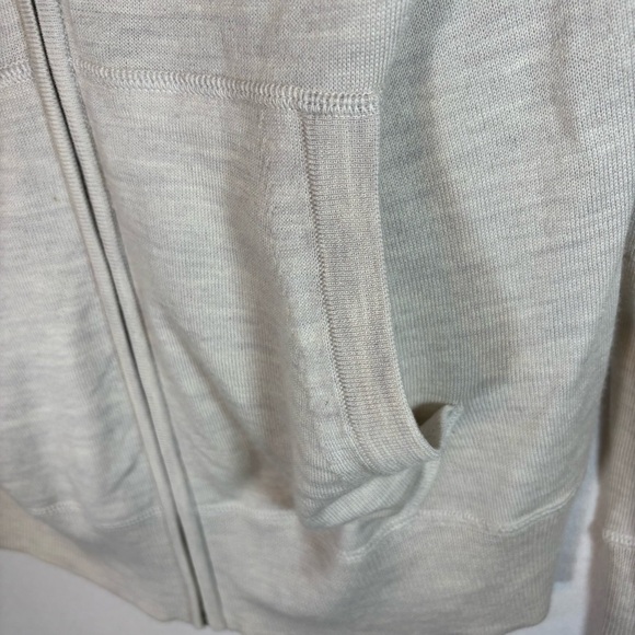 All Saints Merino Gray Zip-Up Ramskull Hoodie Sweater with Ribbed Cuffs M - Picture 7 of 16
